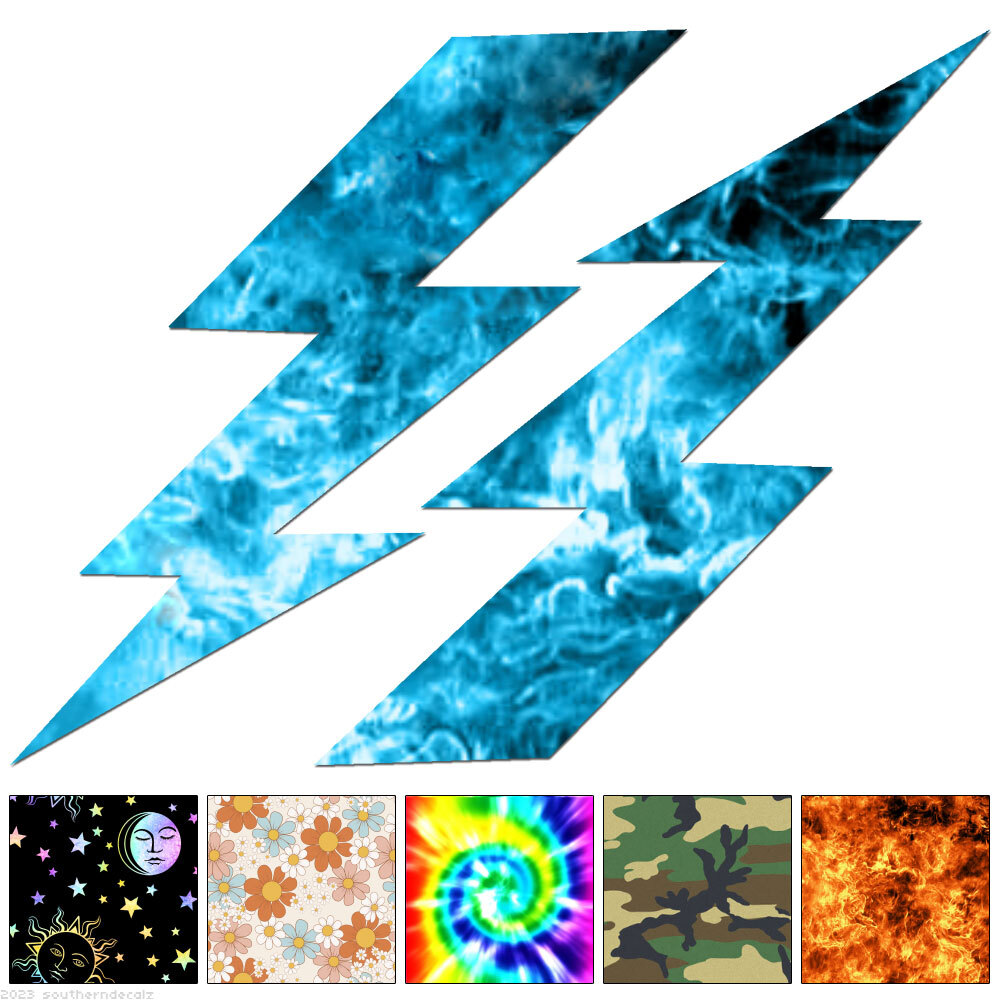 Lightning Bolts – Vinyl Decal Sticker – Multiple Patterns & Sizes – ebn6138