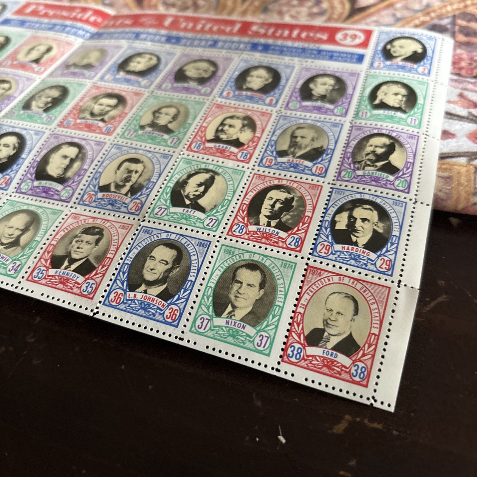 PRESIDENTS of the UNITED STATES Stamps 39 Cents 1974 Bachrach Collection