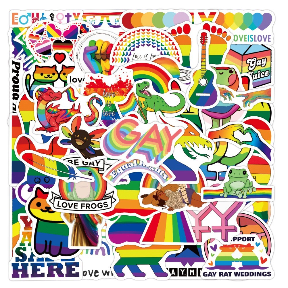 200 pcs LGBTQ Pride Stickers, Gay Lesbian Equal LOVE Waterproof