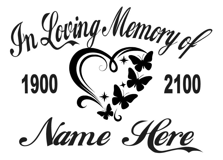 In Loving Memory Decal | Custom Heart Butterfly Angel Wings Car Vinyl Sticker