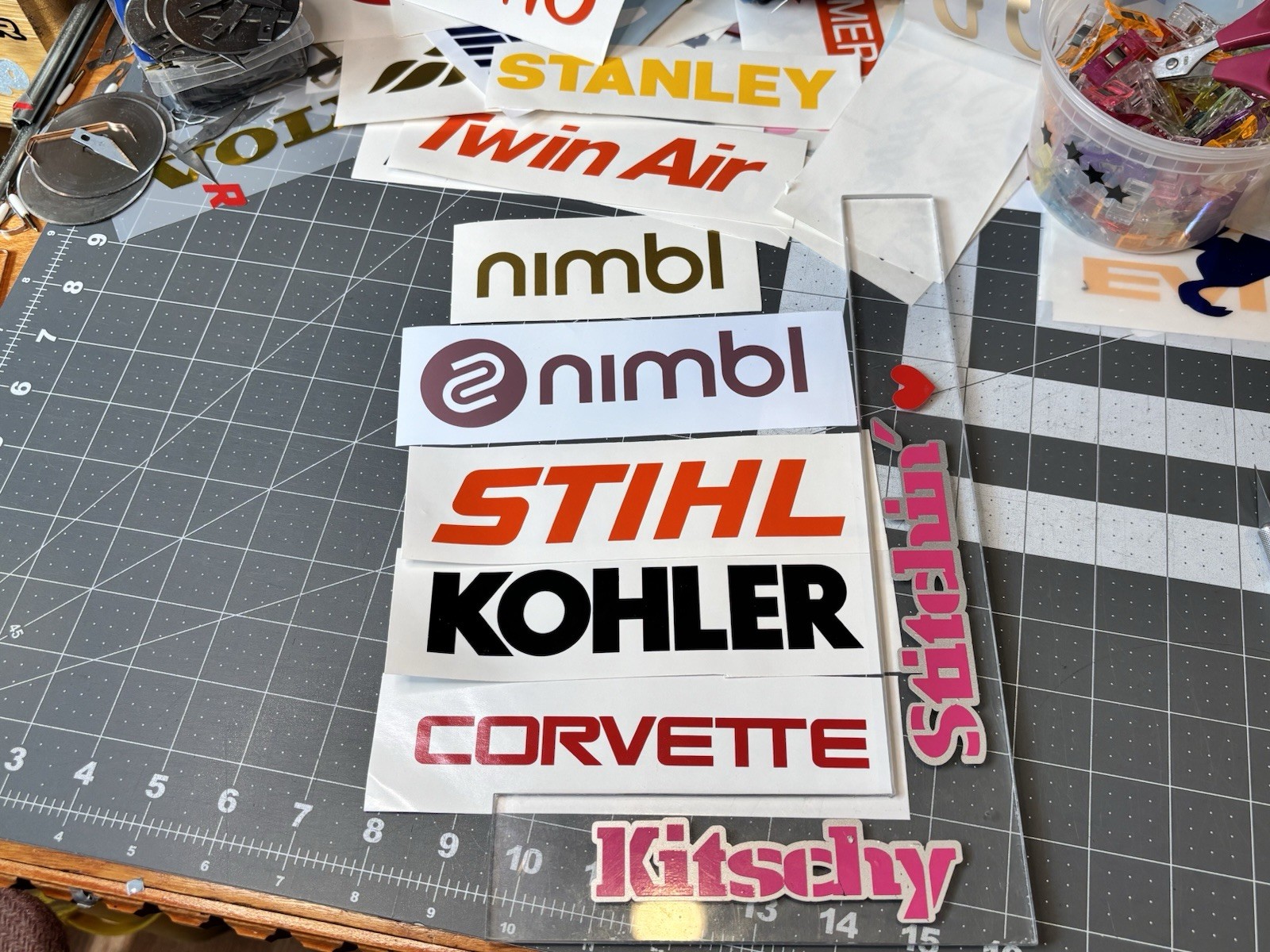 TWO Stihl Die Cut Vinyl Decals Power Equipment Chain Saw Whacker Trimmer Gas