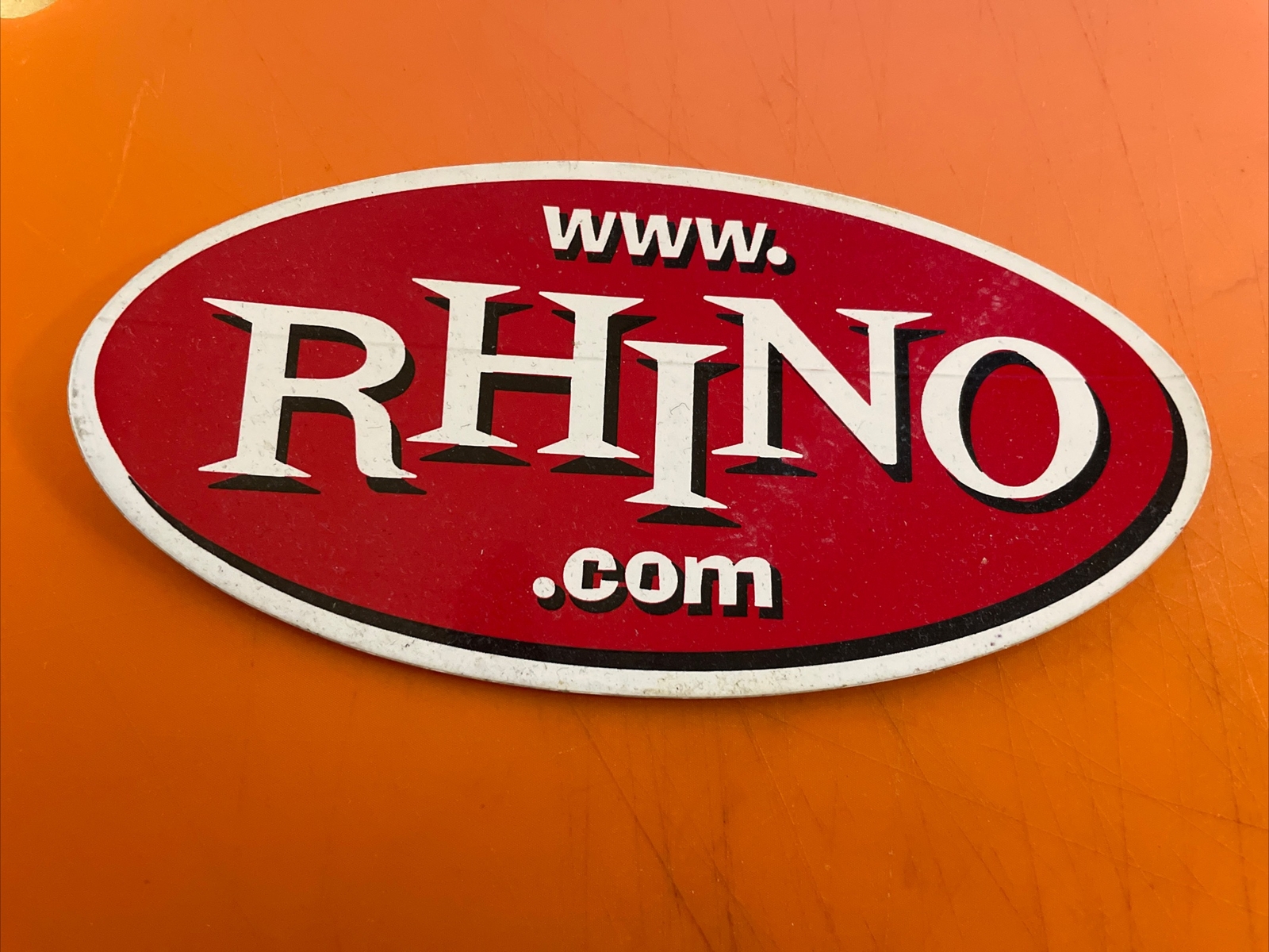 Rhino Records Self Adhesive Sticker Decal Original Oval 6" x 3" Record Label