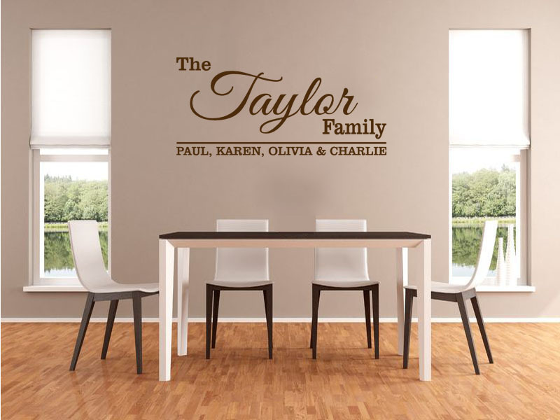 Personalised Family Wall Quote With All Names, Wall Art Sticker, Vinyl Decal