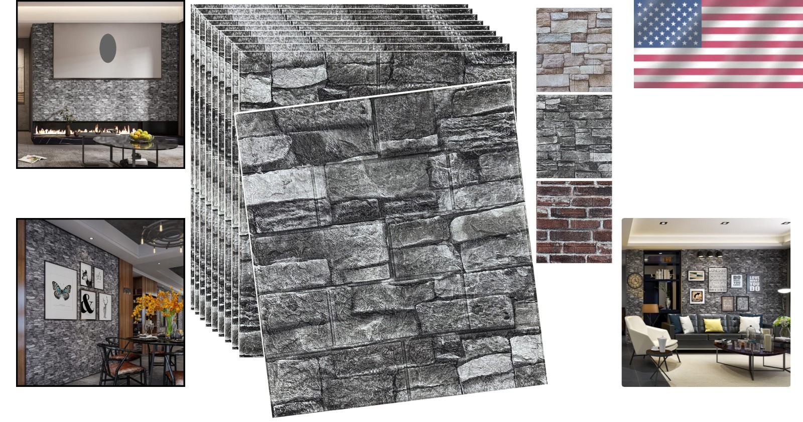 3D Faux Brick Wallpaper – 20PCS Self-Adhesive Foam Panels for Elegant Walls