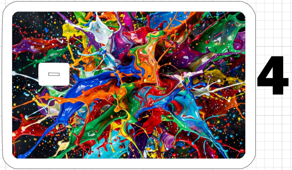 Paint Splash Credit Debit ATM Card Skin Sticker Gold Silver Black White Copper