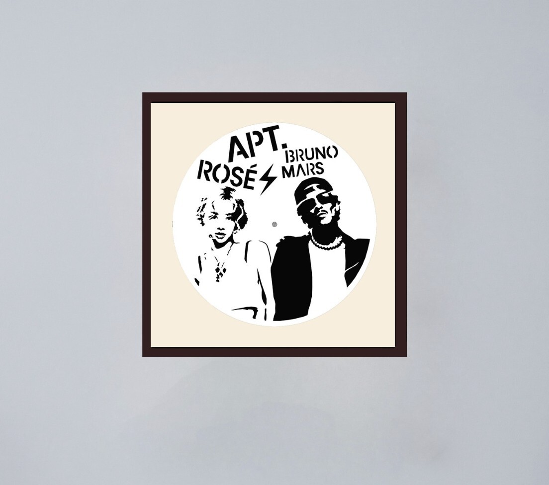 Handcrafted LP Record Vinyl Art Frame Home Decor – Rosé & Bruno APT Mars Edition