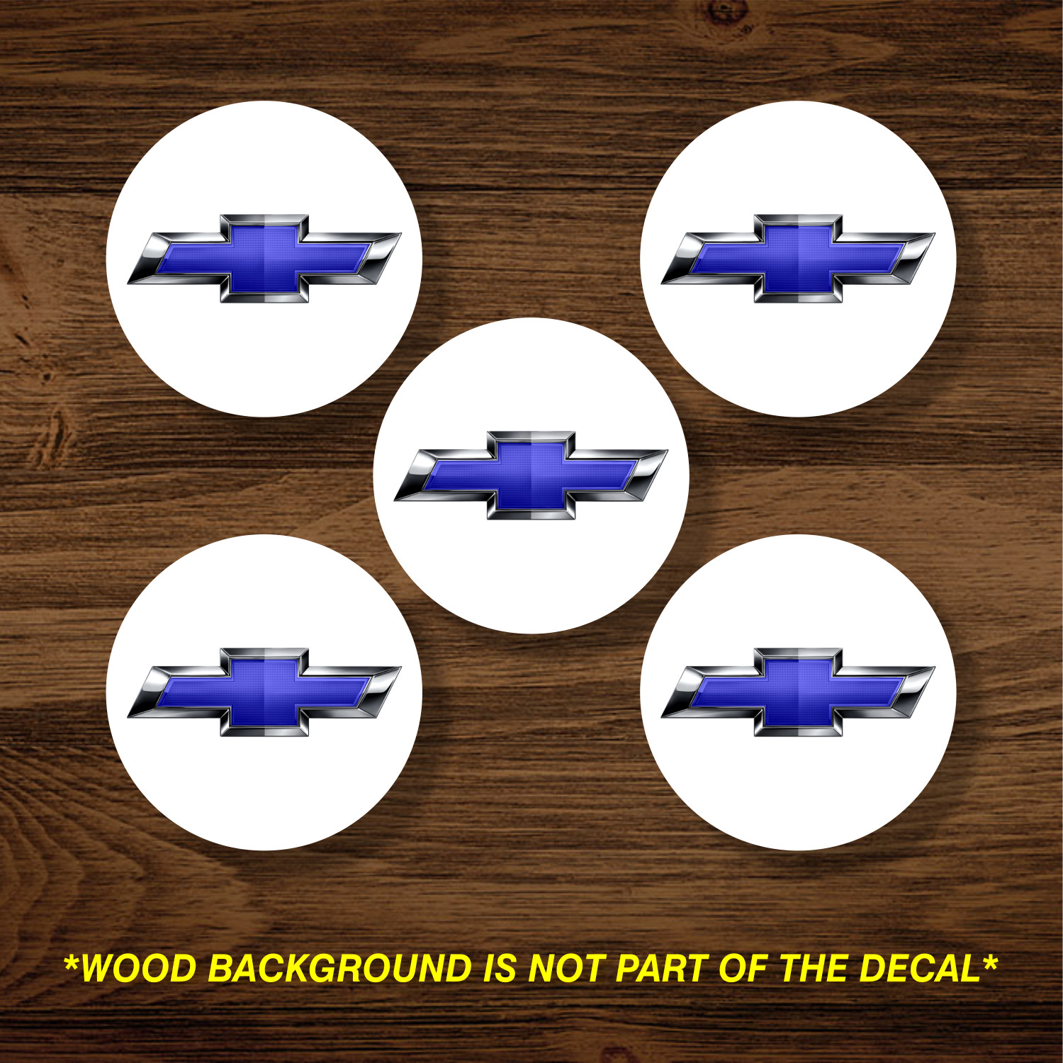 Vinyl Decal Sticker Overlays Fits Chevrolet Chevy Bowtie Wheel Center Cap x5