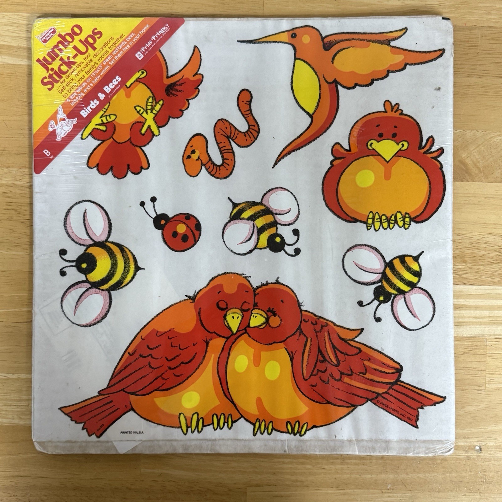 Vtg Birds Bees Priss Prints Room Decorations Wall Decals Retro 1981 Nursery Play
