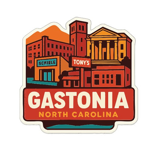 Gastonia North Carolina Sticker Decal Vinyl Die-Cut City Skyline Landmark Design