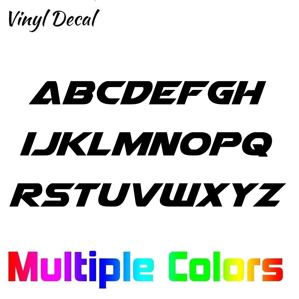 Custom Text Decal – Personalized Your Text vinyl die cut sticker AIRSTRIKE Font