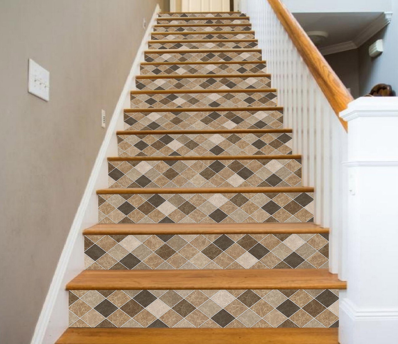 3D Brown Graphics AZ693 Stair Risers Decoration Mural Vinyl Wallpaper Kay