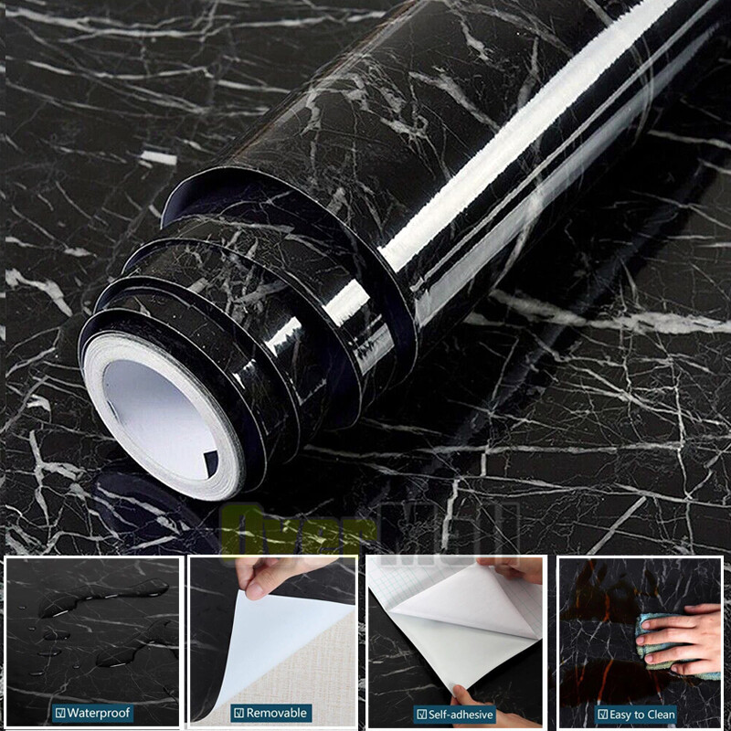 Marble Contact Paper 23.6" *118" Self Adhesive Wallpaper Roll for Countertop