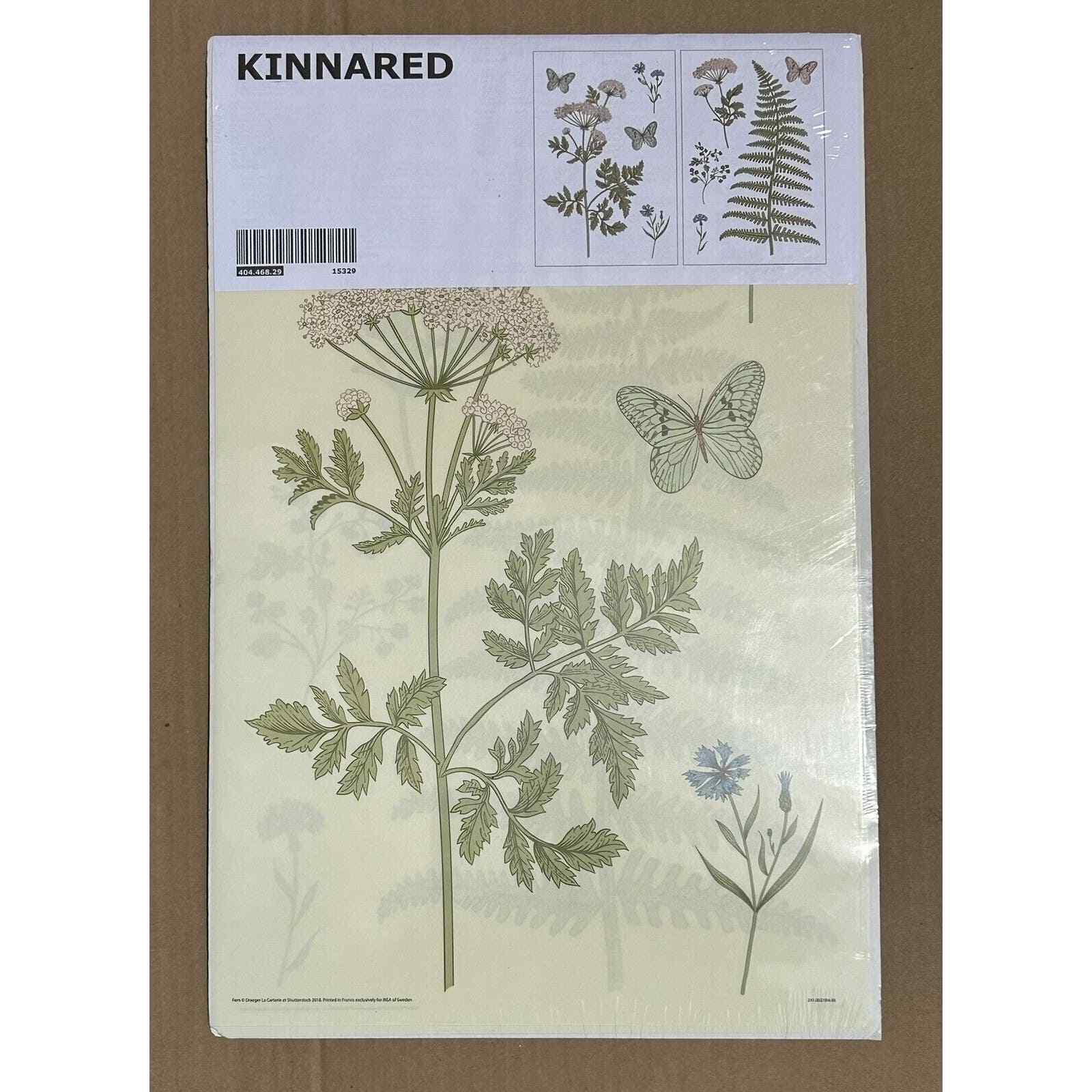 Ikea KINNARED Decorative Stickers Fern & Flowers 404.468.29 NEW