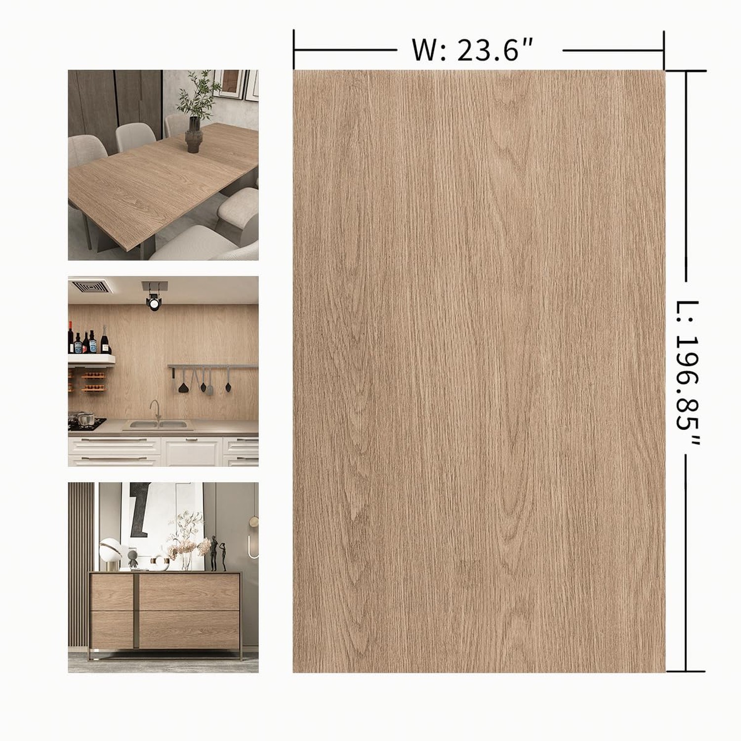 24"x196" Oak Wood Grain Contact Paper Peel and Stick Wallpaper Brown Wood Vin…