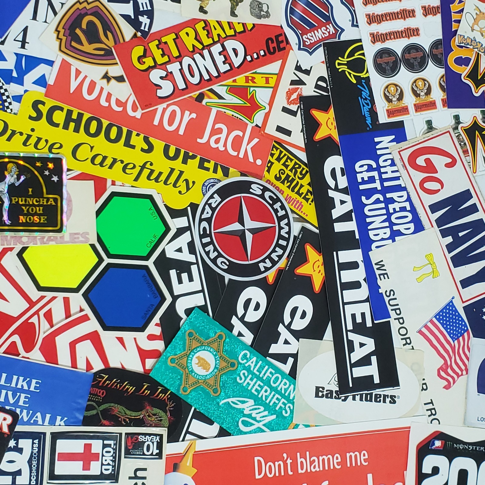 HUGE Sticker Lot Of 75 Assorted Fast Food Novelty Humorous Racing Vans & More
