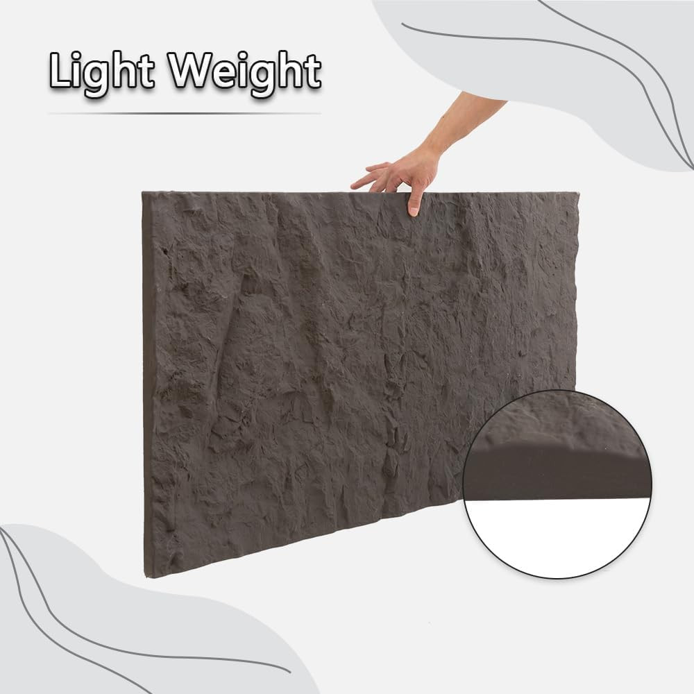 Chic 3D Faux Stone Wall Panels – Waterproof Black Wainscoting, Set of 4