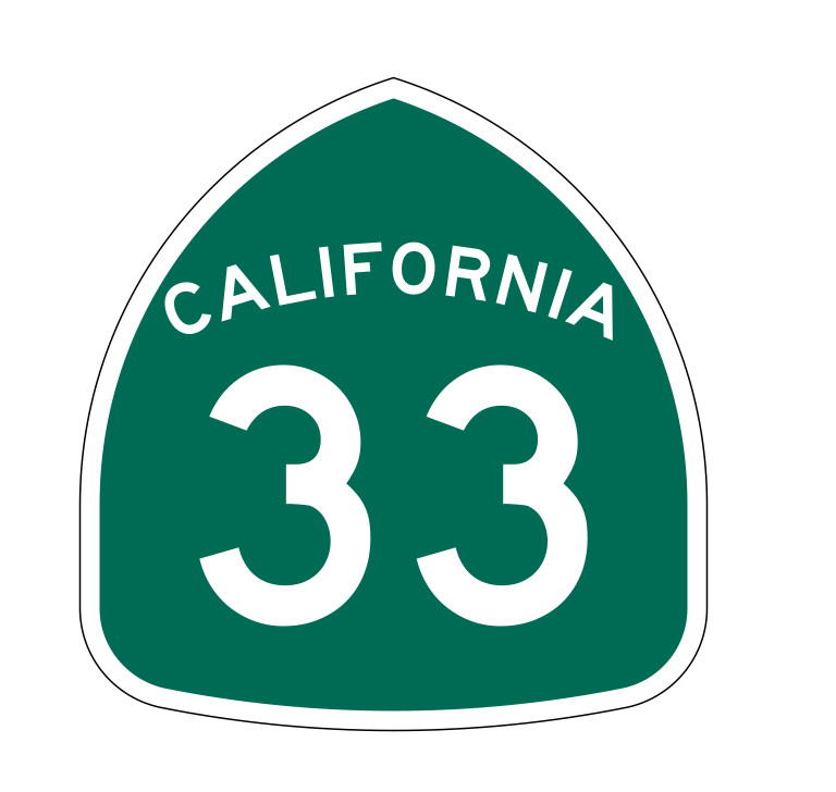 California State Route 33 Sticker Decal R1137 Highway Sign