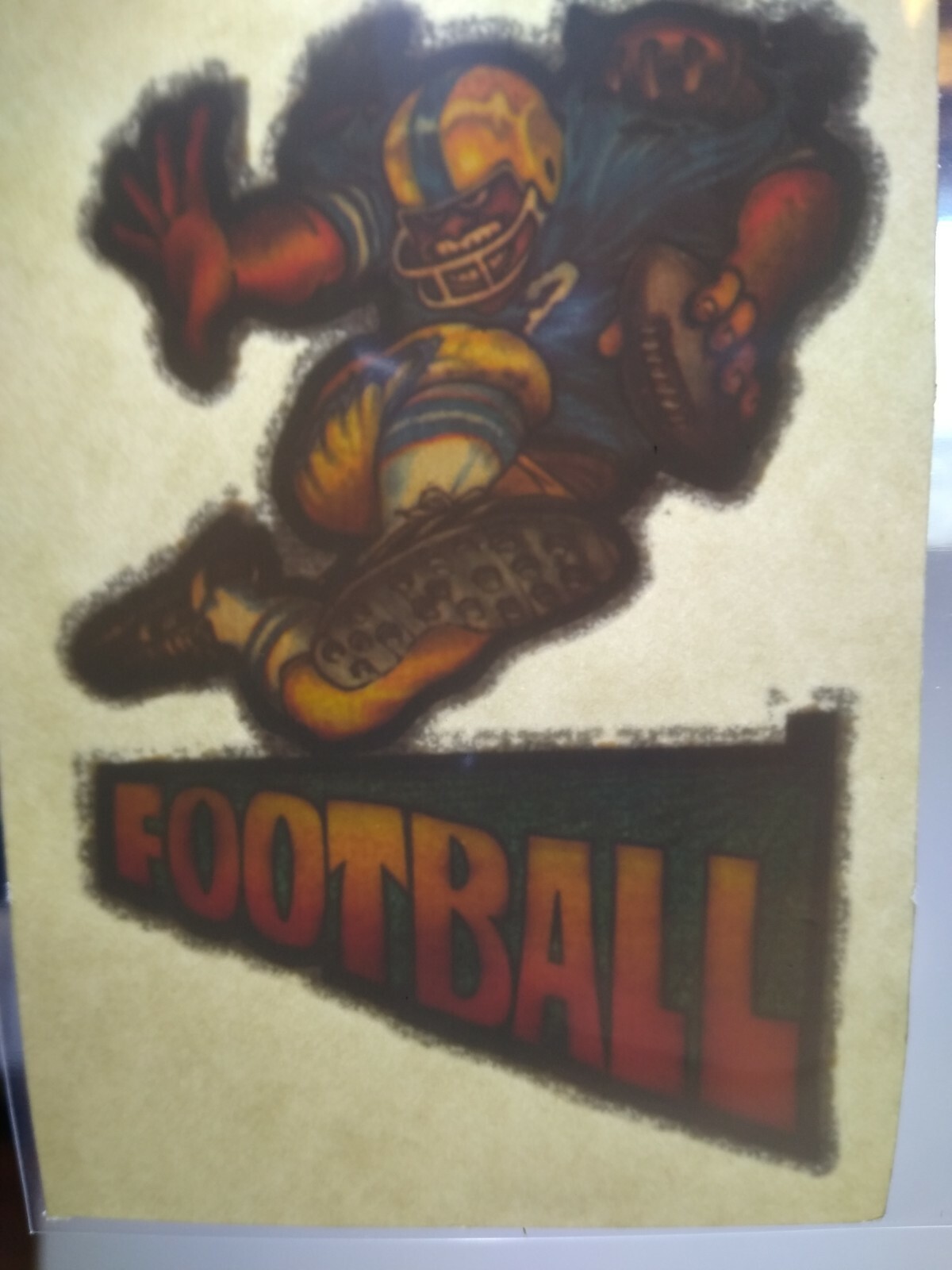 Football Screamin Gleamin Glitter Iron-On Decal Donruss Retro Vintage Original