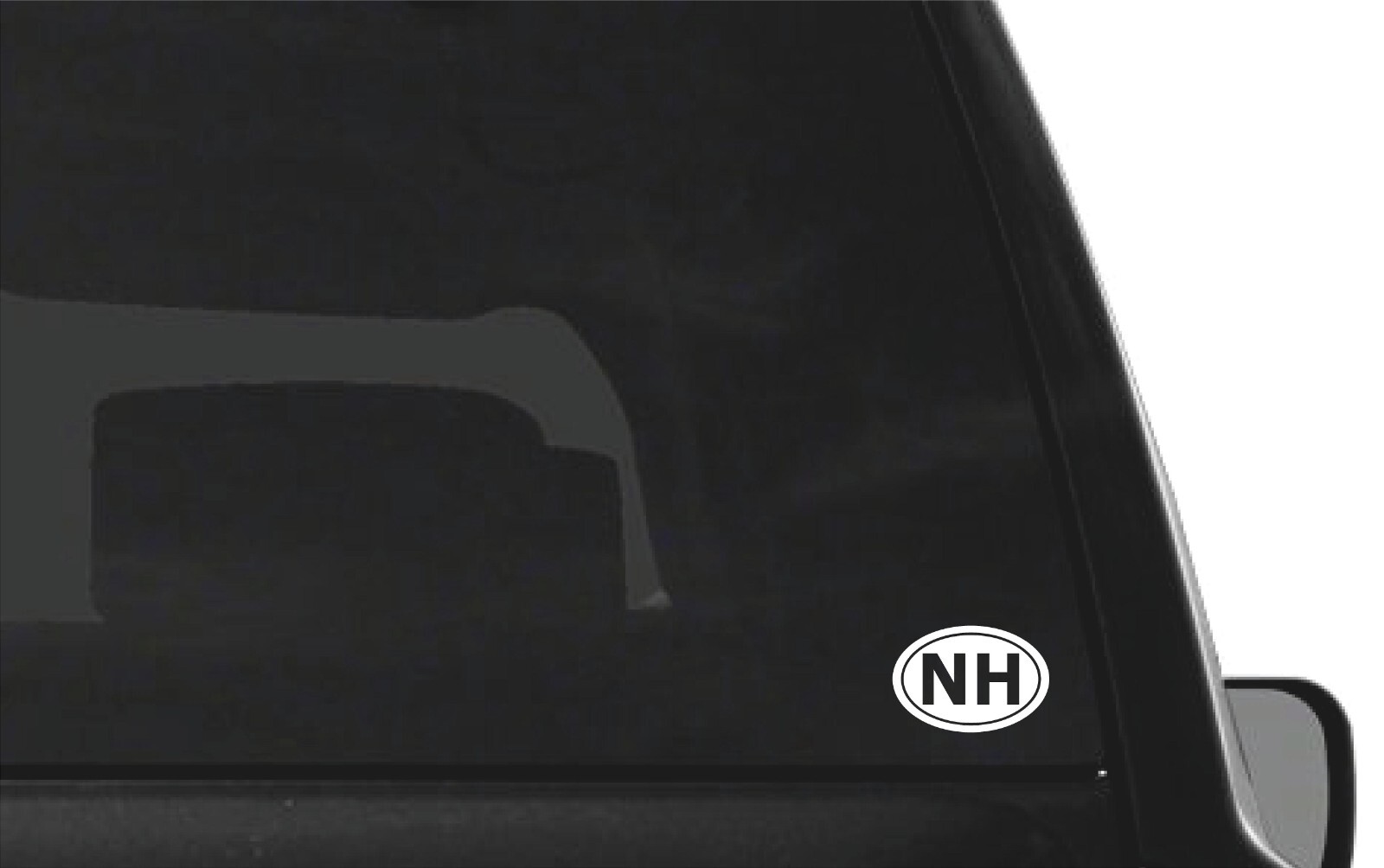 New Hampshire NH Initials Vinyl Decal Window Oval NH Laptop Sticker