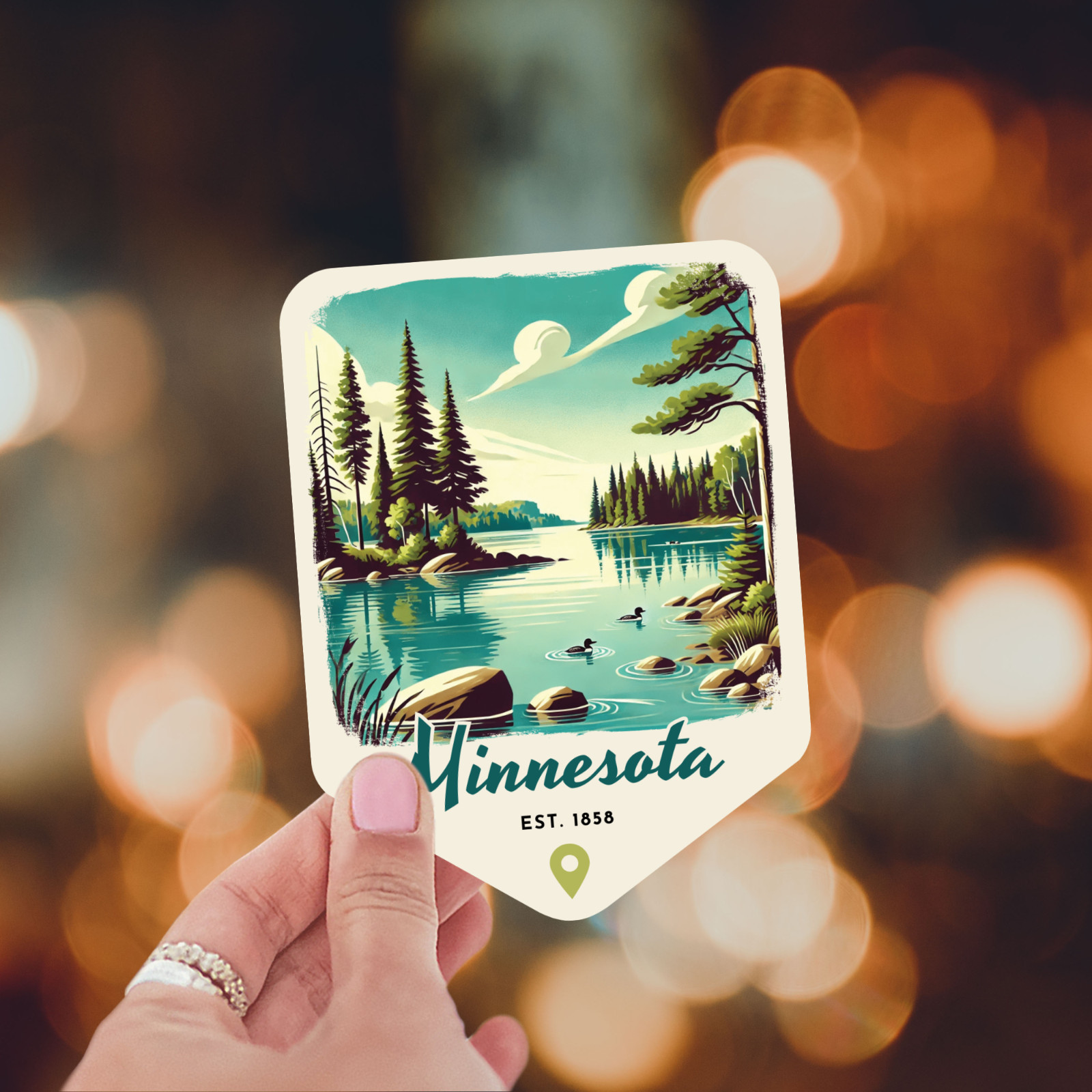 Minnesota Retro State Sticker Travel Vinyl Decal for Laptop Water Bottle Car