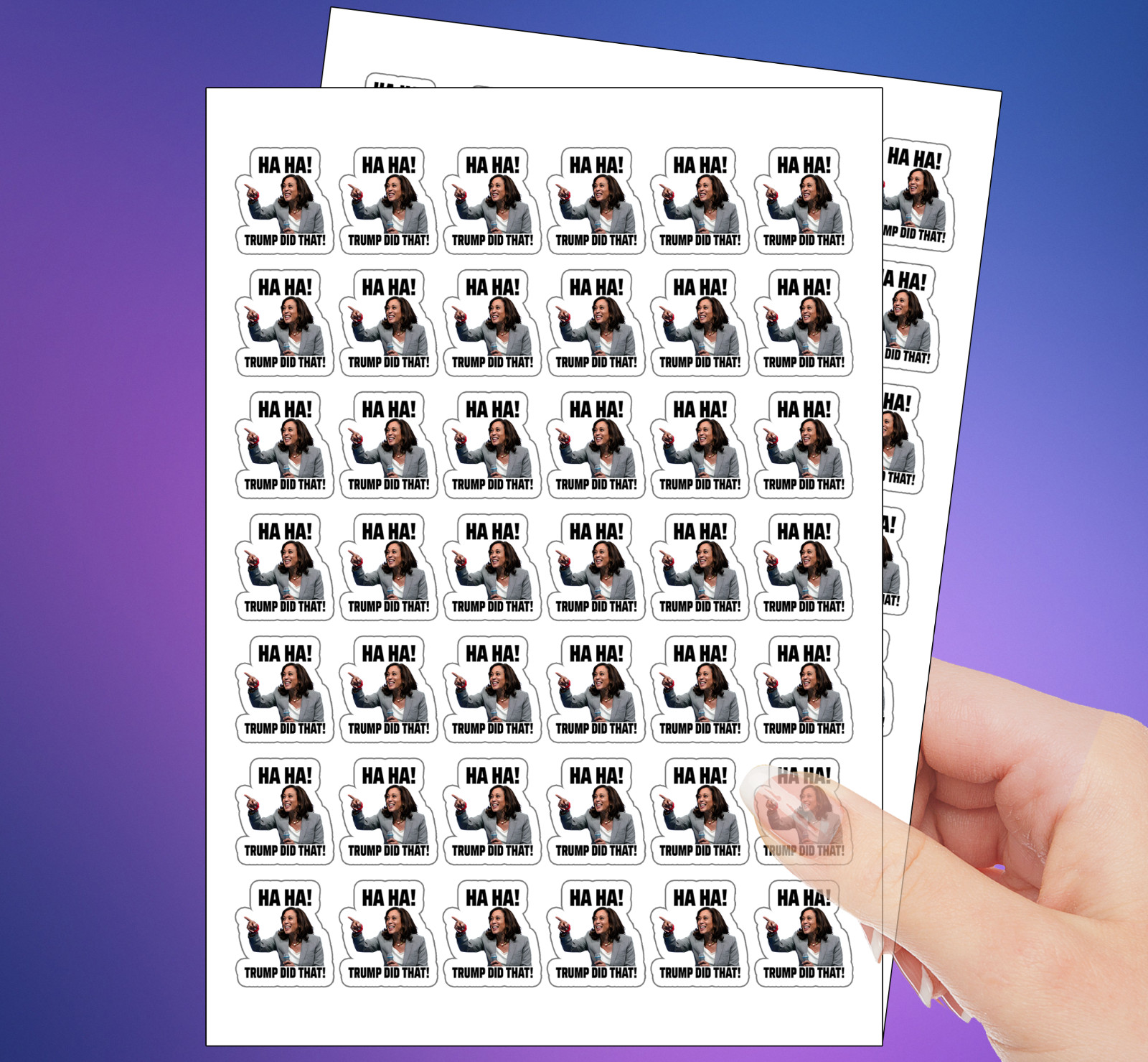 100 PCs "TRUMP DID THAT" Kamala Harris Sticker Pack Funny Trump Decal – 1.1 x 1"
