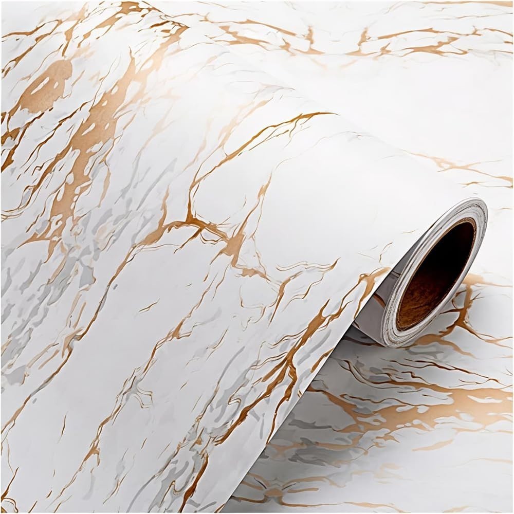 @ Golden Marble Glossy Self Adhesive Vinyl Wall Sticker For Kitchen q418