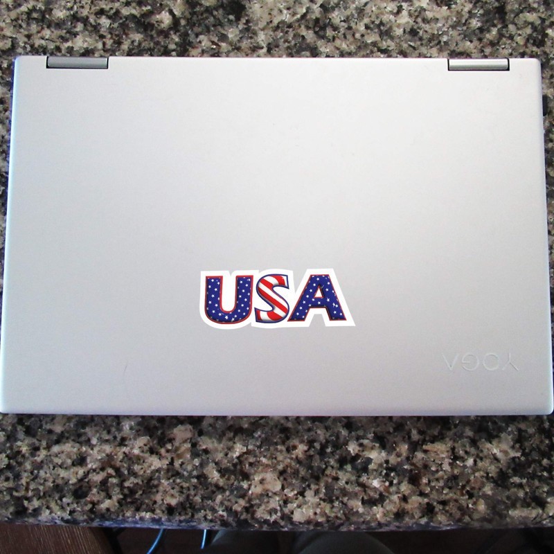 Patriotic USA Flag Letter Vinyl Stickers Red White Blue Decal Car Laptop Bottle