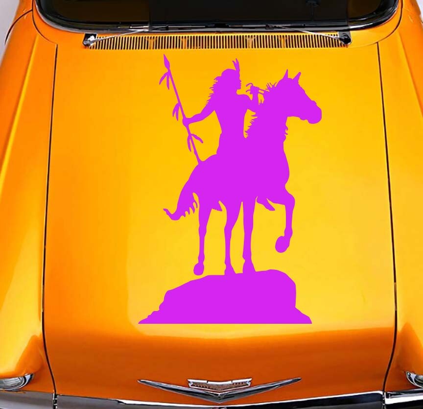 Native American Warrior on Horse Apache Navajo Pueblo Hopi Zuni Sticker Decal