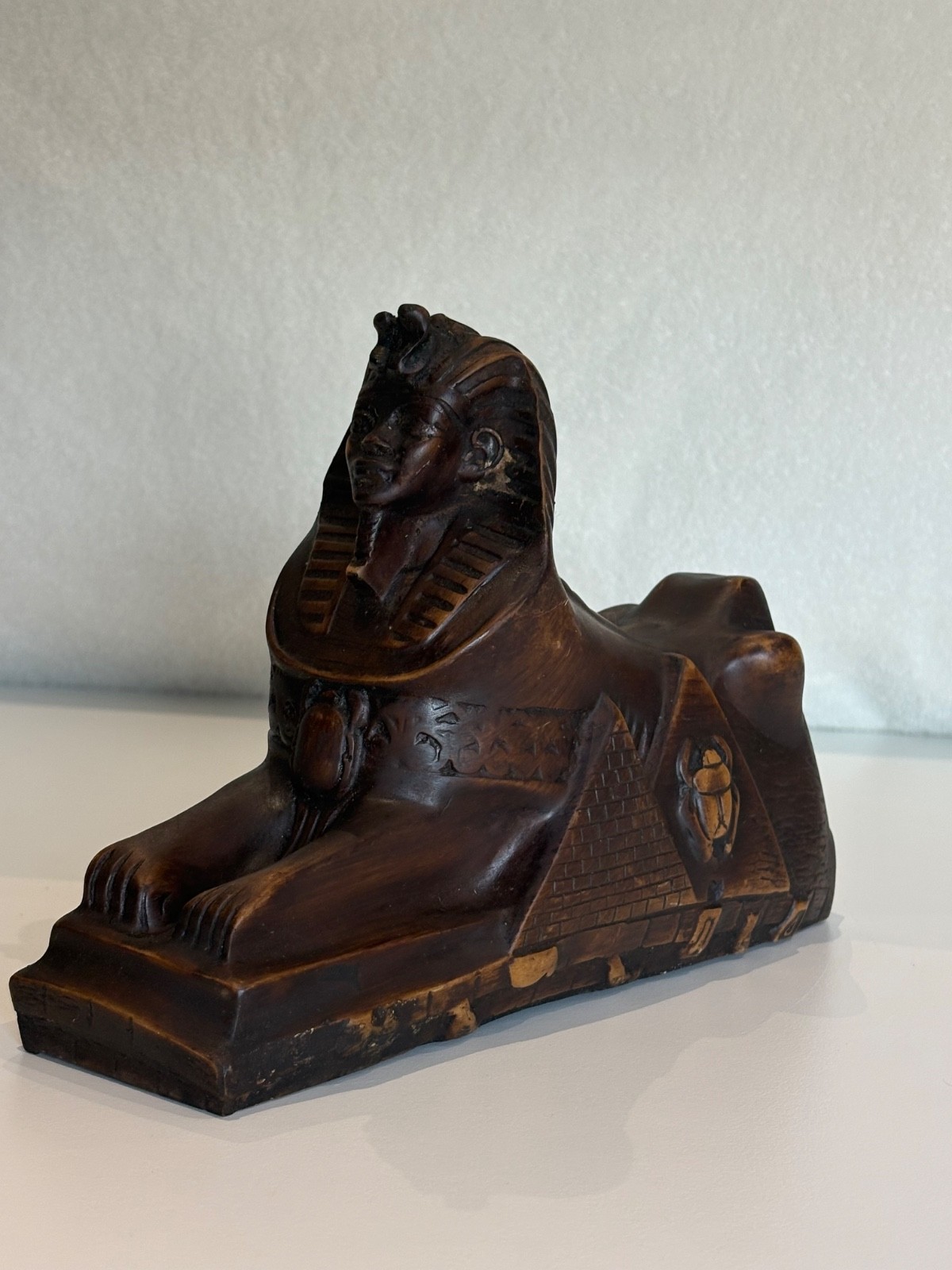 Egyptian Sphinx Statue Pharaoh Figurine Vintage Style Resin Home Decor