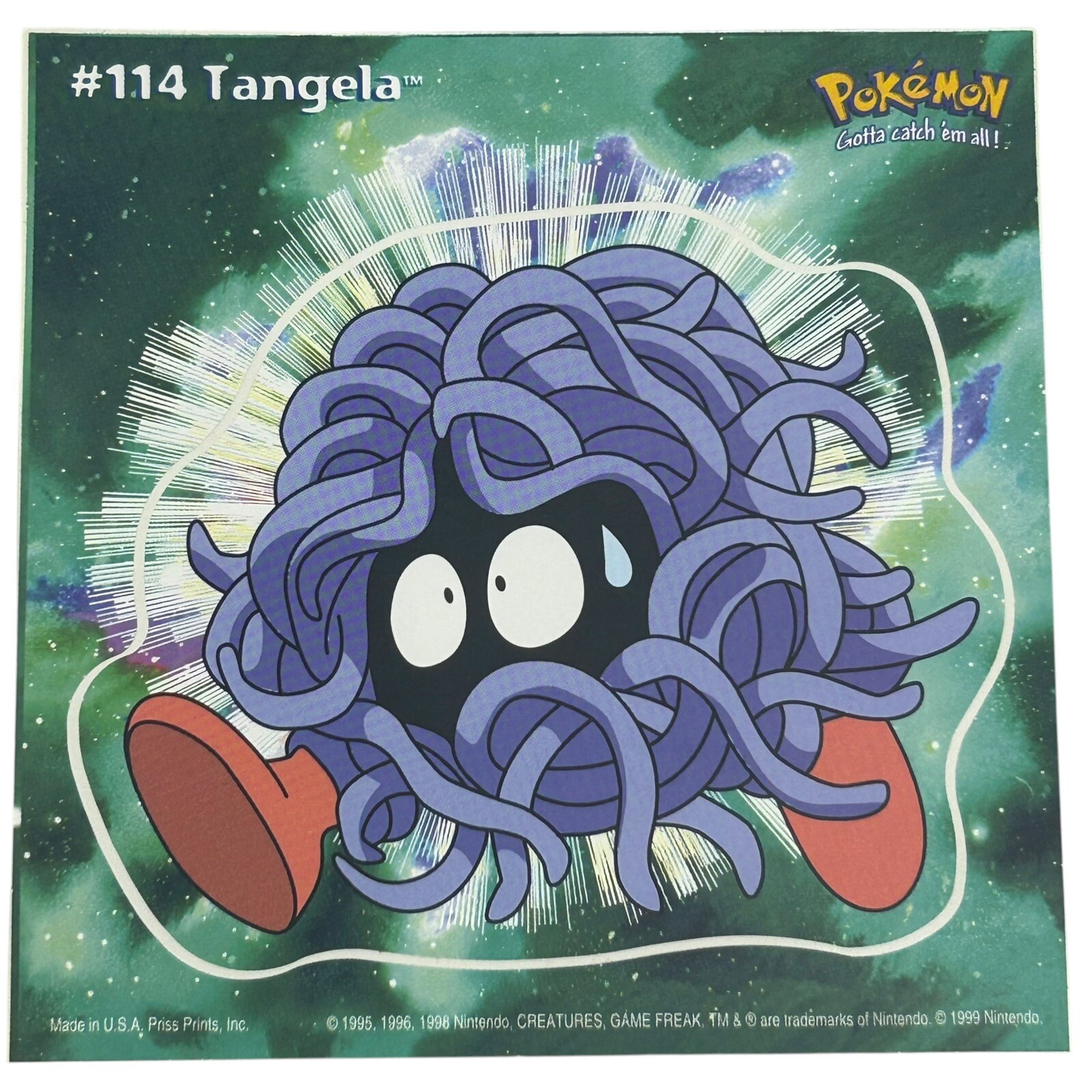 Pokemon Collect ’em Stick-Ups Tangela #114 Large 4” Sticker Priss Prints