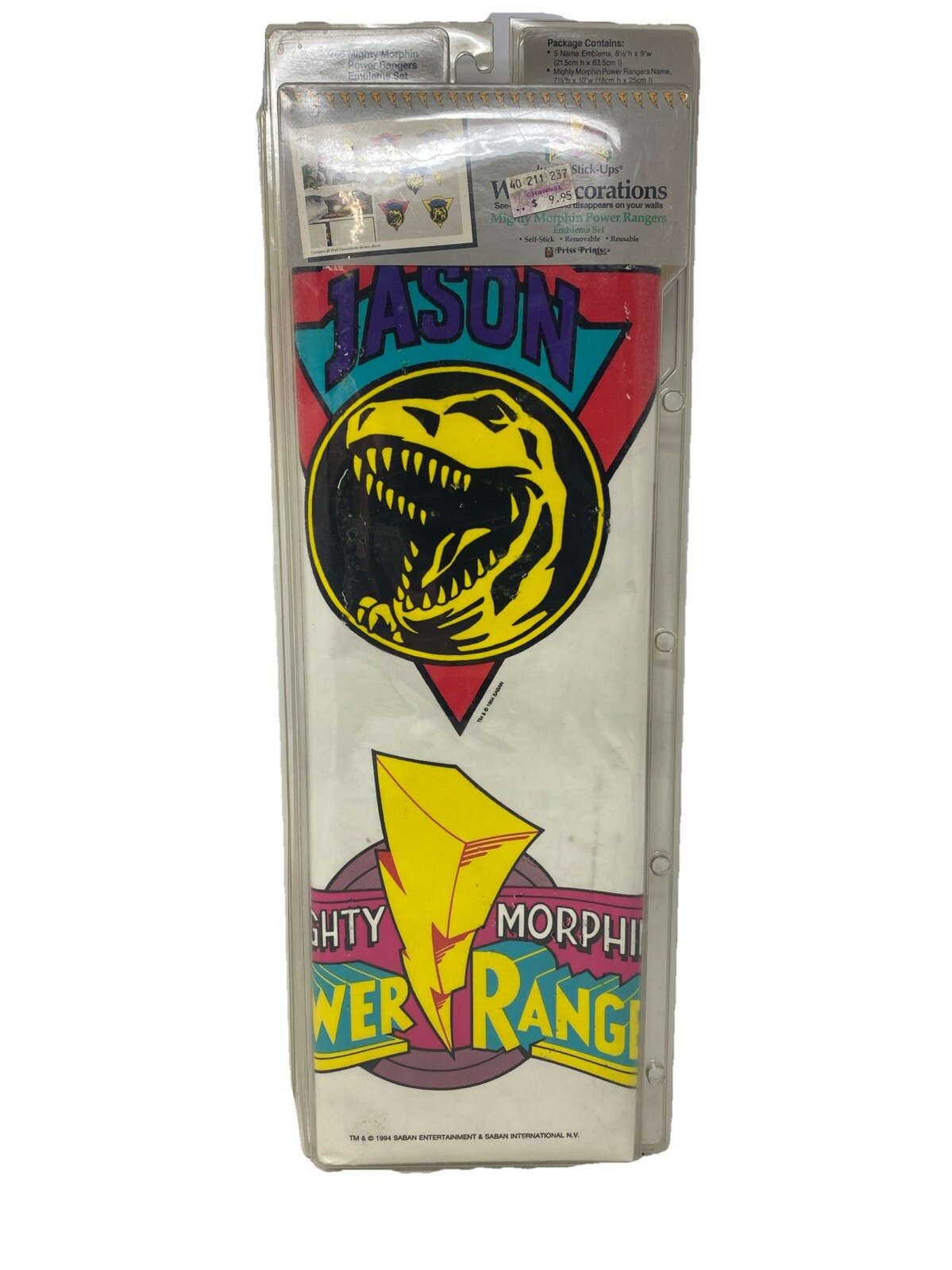 Rare 1994 Mighty Morphin Emblems Set Wall Decorations Priss Prints No. 40260