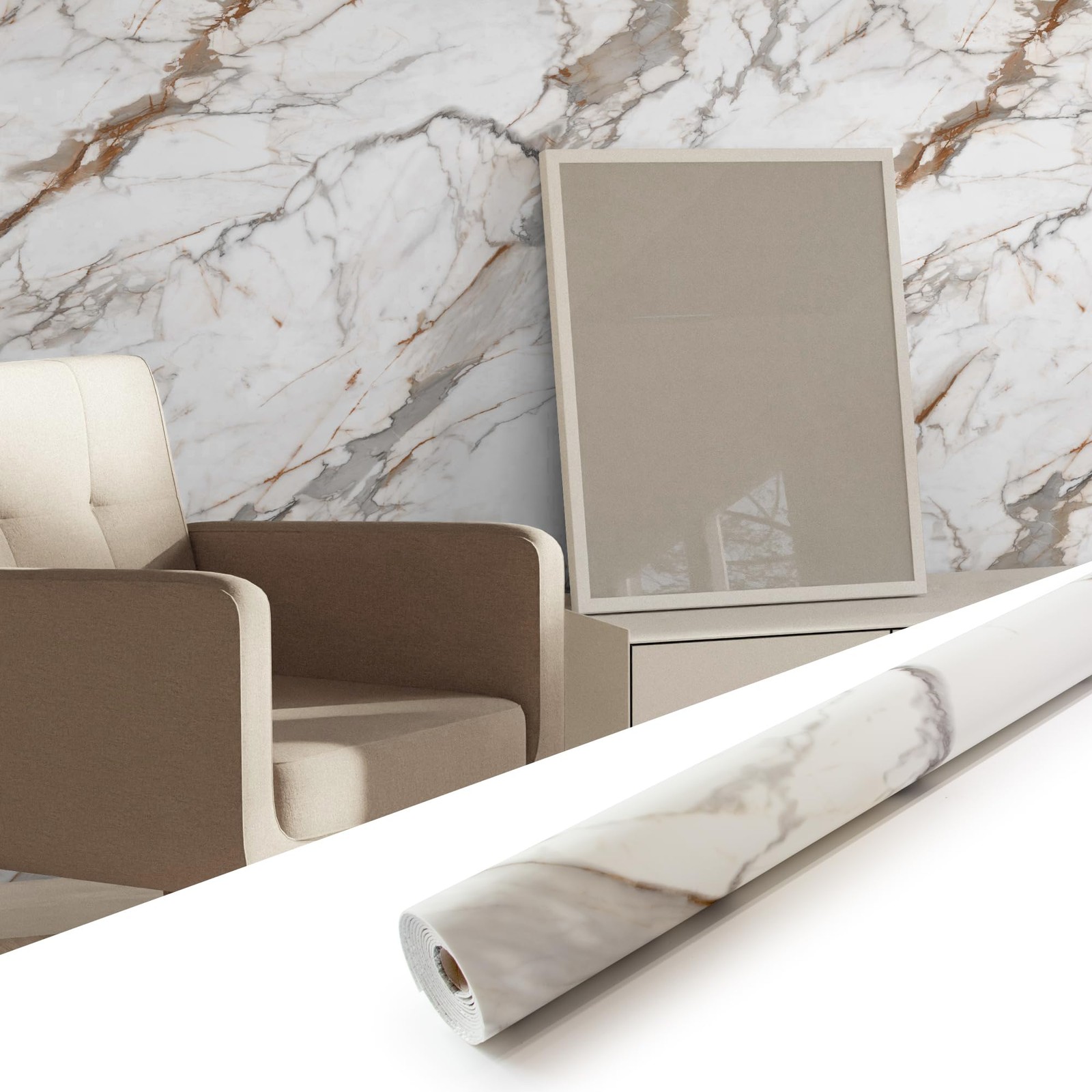INNO STICKERS Matte Calacatta Gold 47×118 Wall Panel