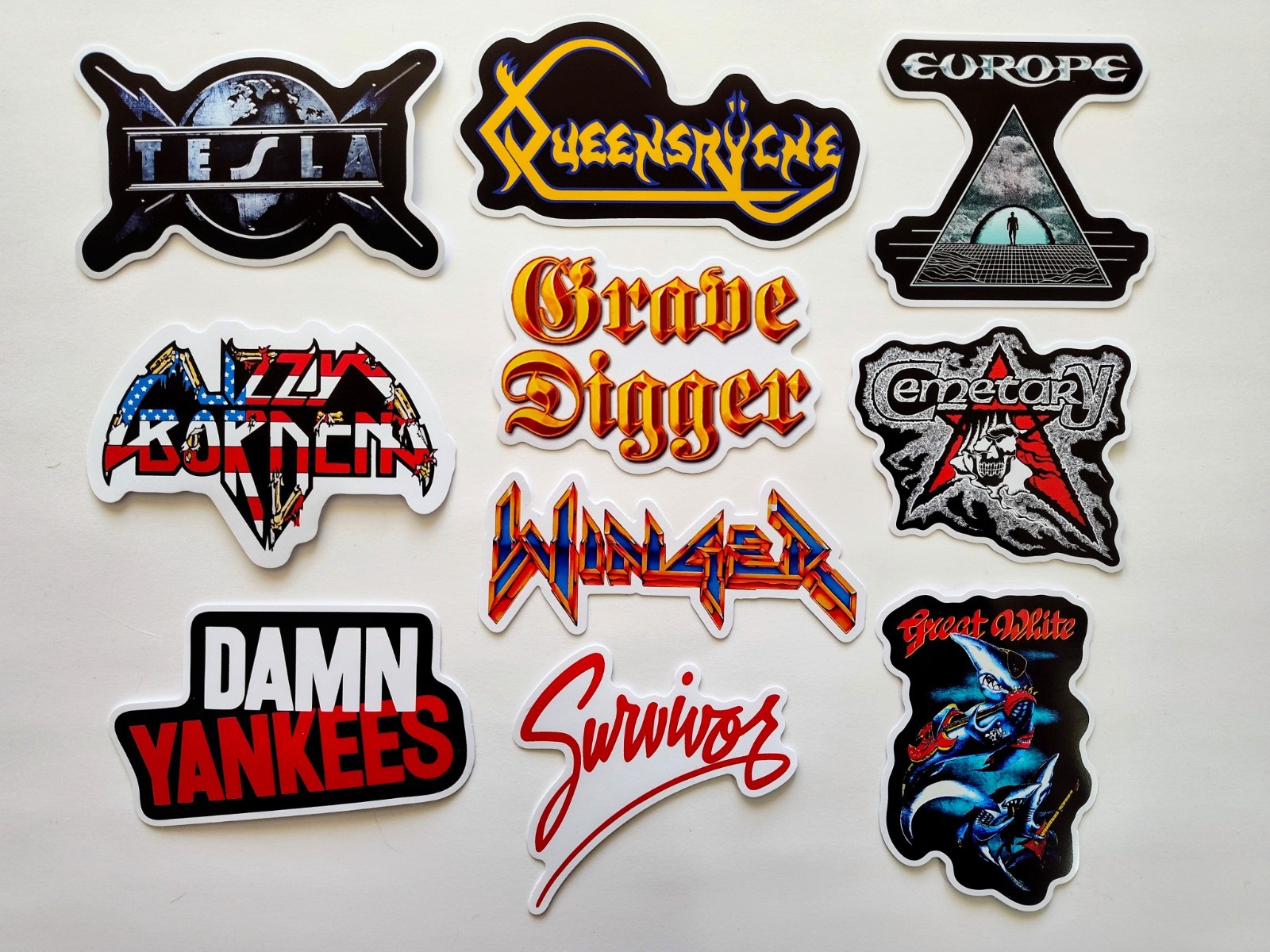 Metal Hard Rock Vinyl Sticker Lot (10 Stickers) SET 5 great white damn yankees
