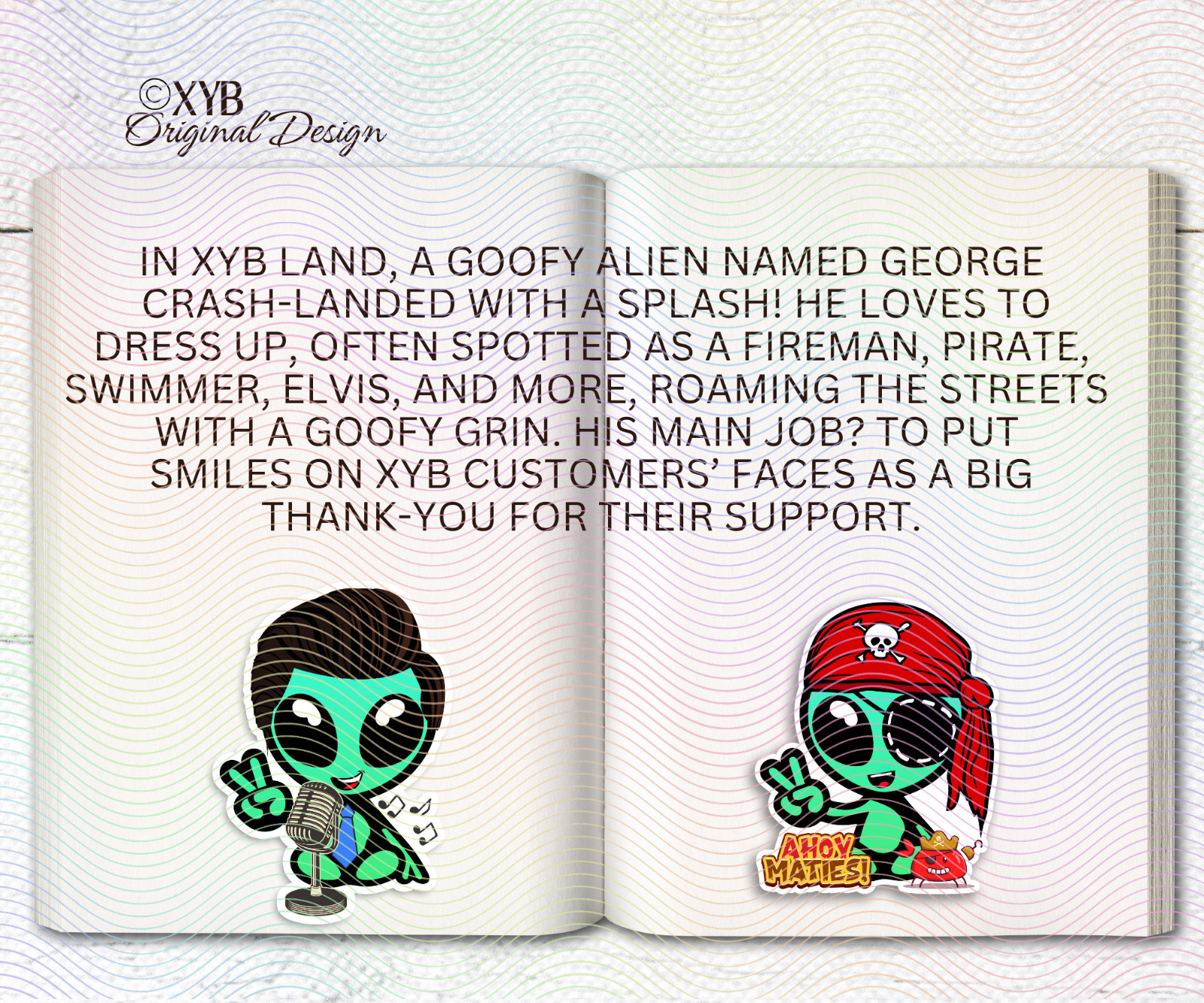 Alien George Waterproof Sticker, Cute Collectible Vinyl Decal, Fun Water Bottle