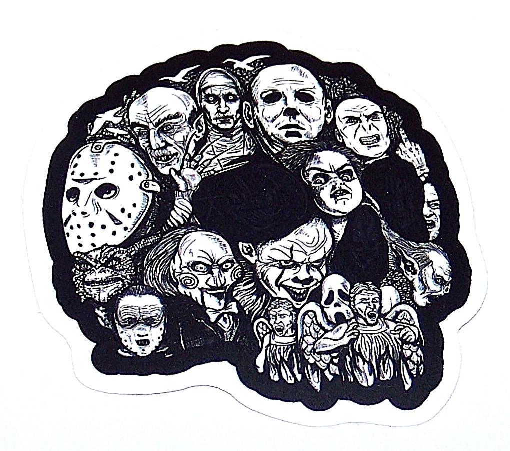 CLASSIC MONSTERS Cut Sticker Decal Movie Horror Film Jigsaw Michael Myers Jason