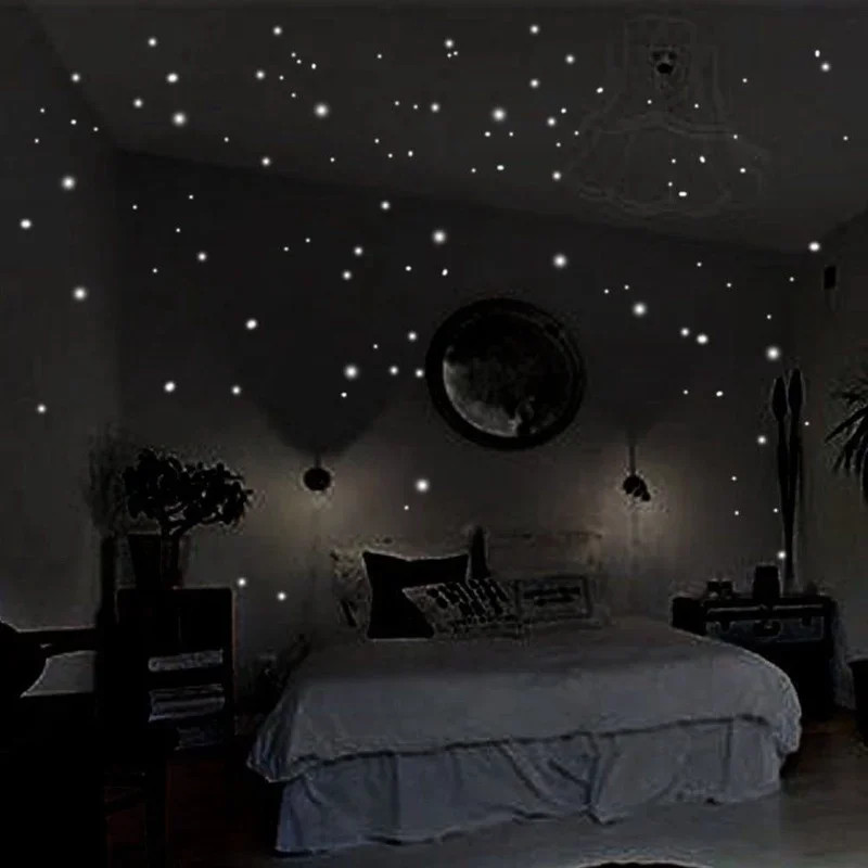 Luminous Glow in Dark Wall Stickers Stars Vinyl Wall Decor Kids Room Set