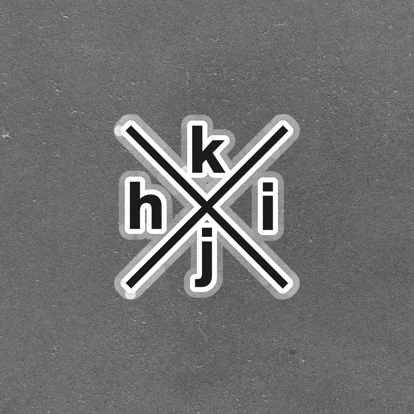 Minimalist Monogram Sticker – Bold Black Letters on White Background #5250