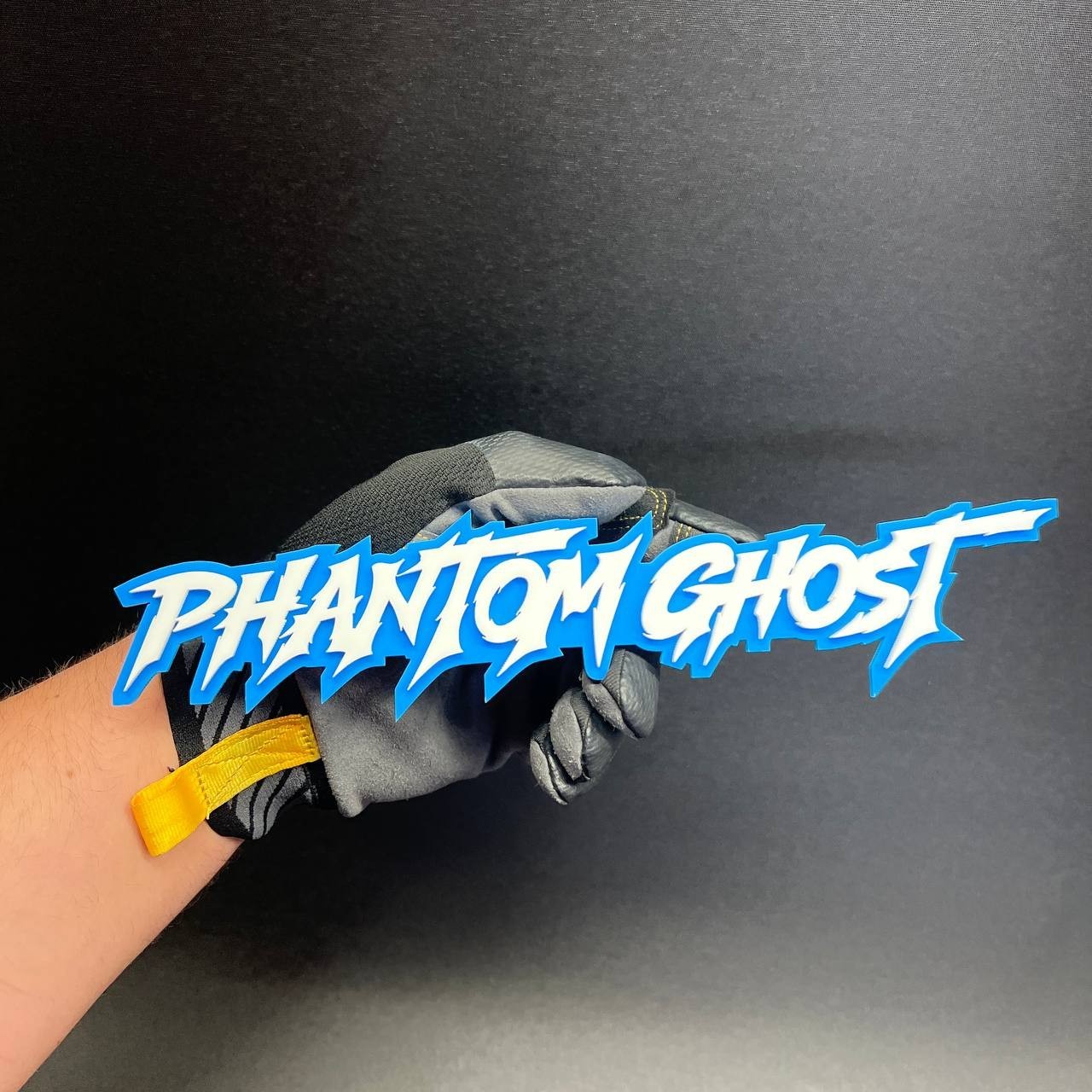 1x Phantom Ghost Custom Text 3D Acrylic Car Emblem Badge Multicolor Laser Cut
