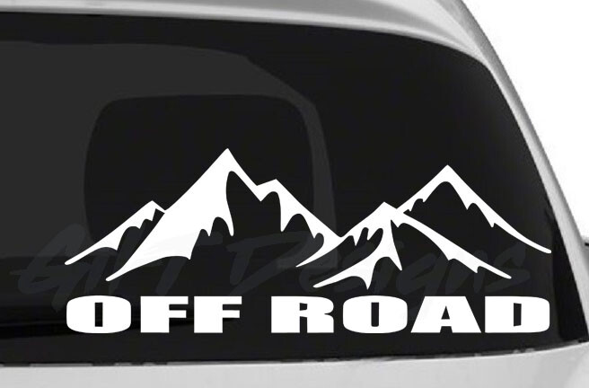 Mountains Range Scene Off Road Vinyl Decal Sticker, Hiking, Camping, PNW, 4×4