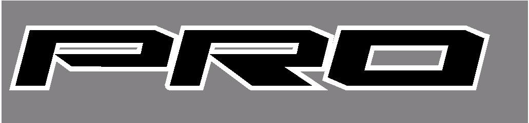 Set of 2 Pro vinyl decal sticker 13" x 1.75" black /white outline