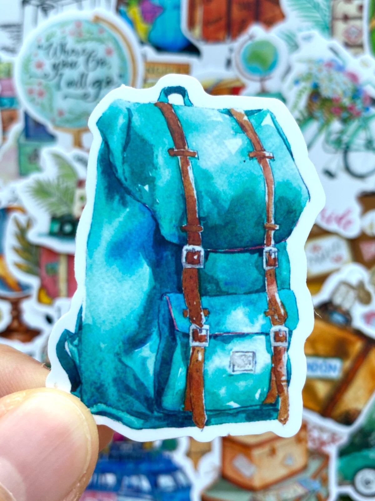 5-50 pcs Retro Travel Luggage Stickers, Adventure Vinyl Decals for Nature Lovers