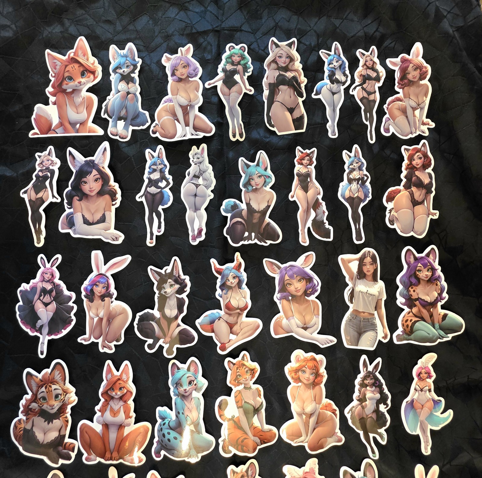 Saucy Shapes Furry Anime Girl 51 Vinyl Decals Waifu Ecchi Sexy Adult NEW