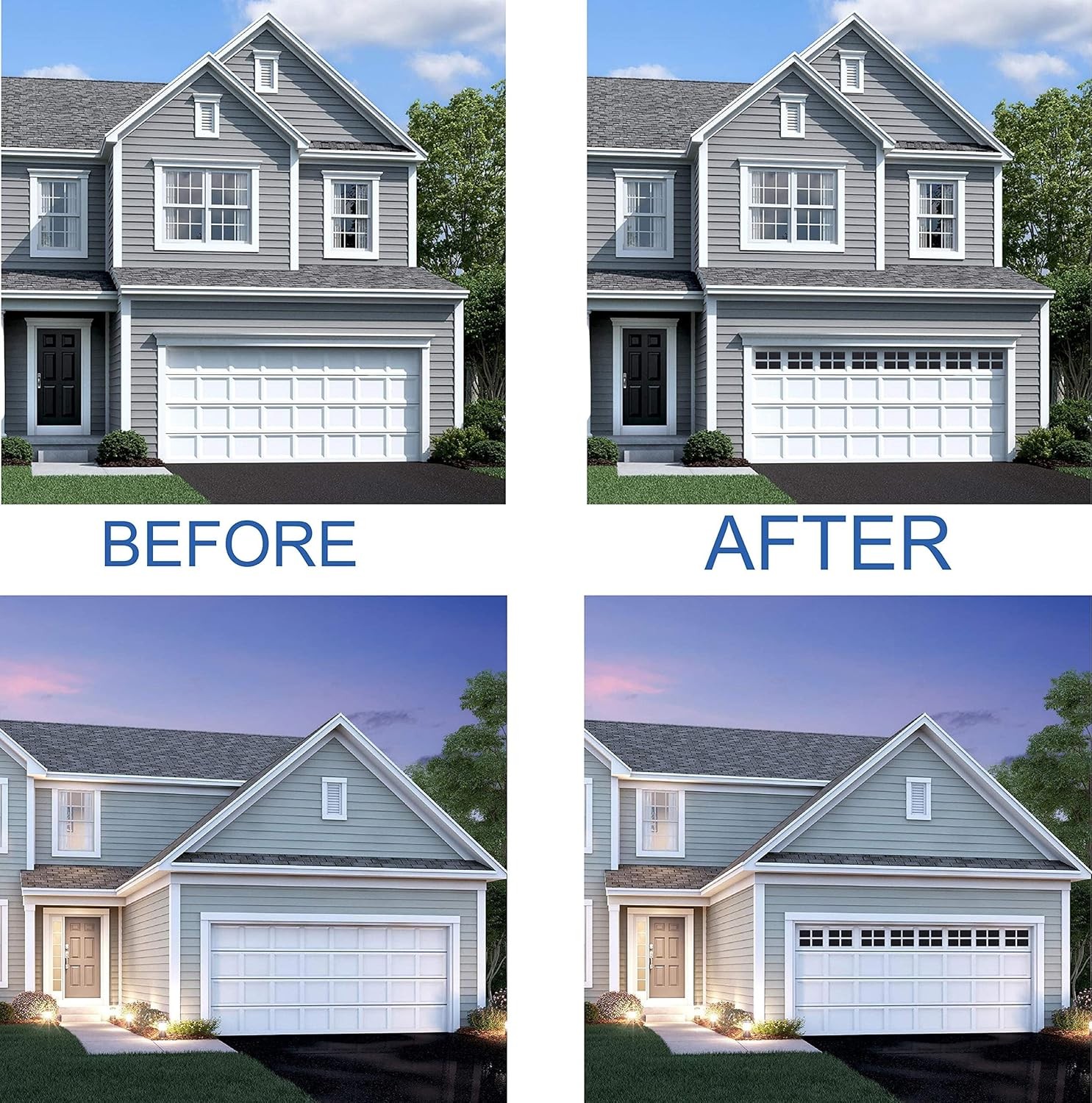 32Pack 2 Car Garage Kits Magnetic Panels Sheets Fake Faux Magnetic Windows Hardw