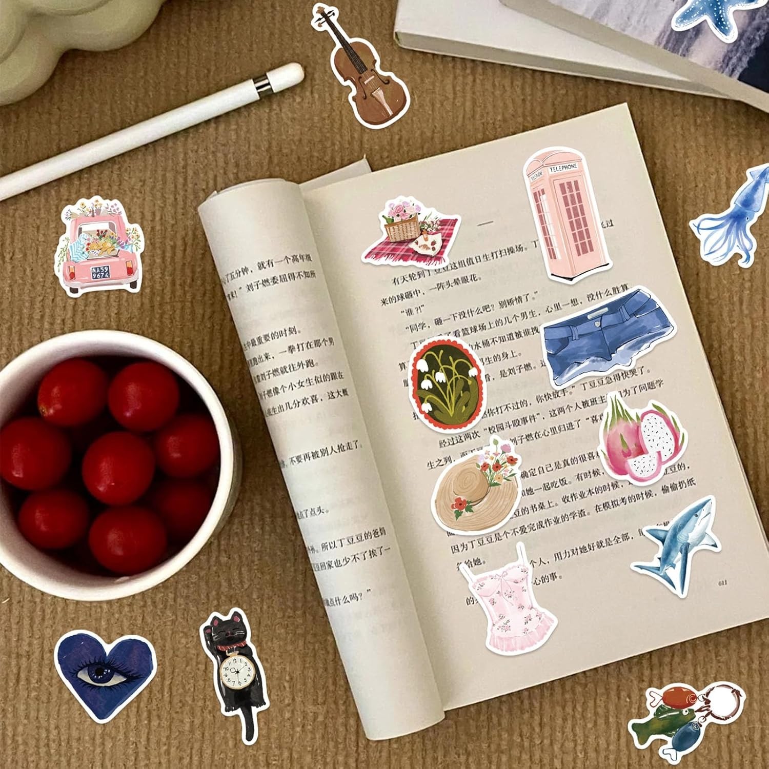 100Pcs Cute Aesthetic Stickers, Aesthetic Girls Coquette Sticker, Watercolor …