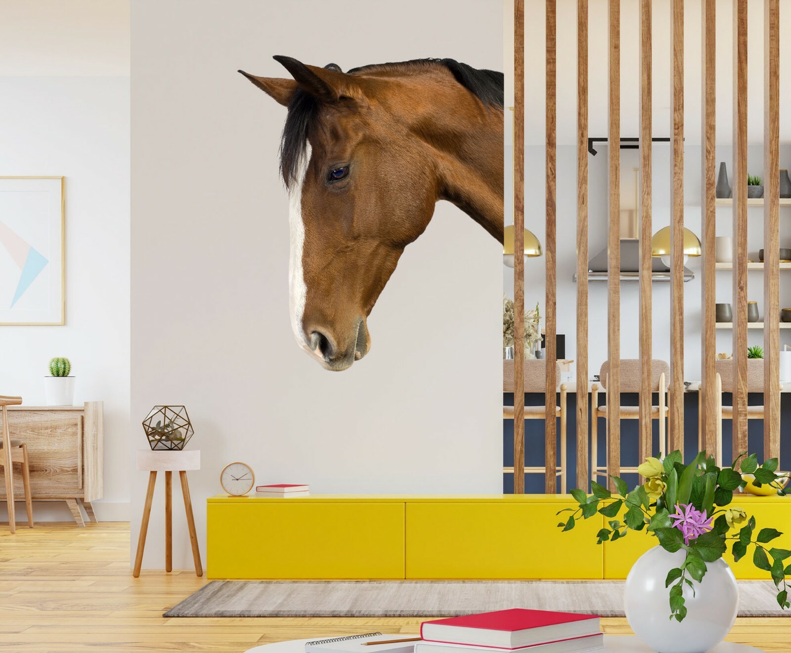 3D Horse Head G758 Animal Wallpaper Mural Poster Wall Stickers Decal Honey