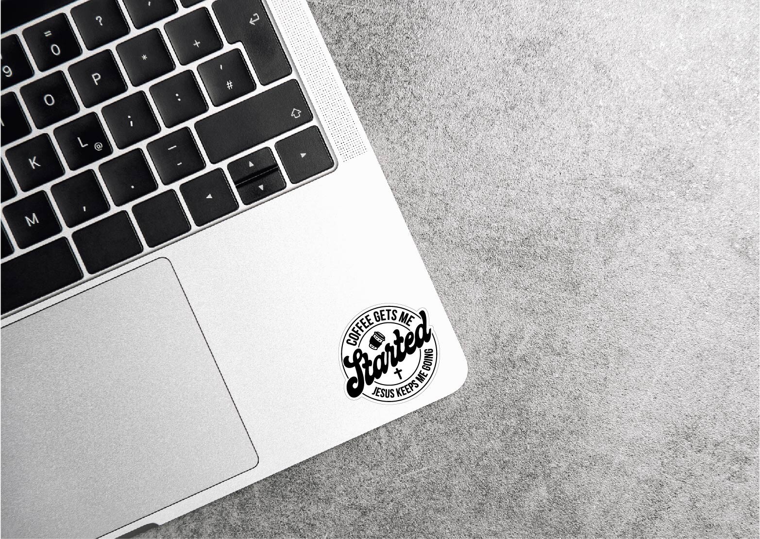 Coffee & Jesus Decal Sticker Gets Me Started Cross God Religious Caffeine Bible