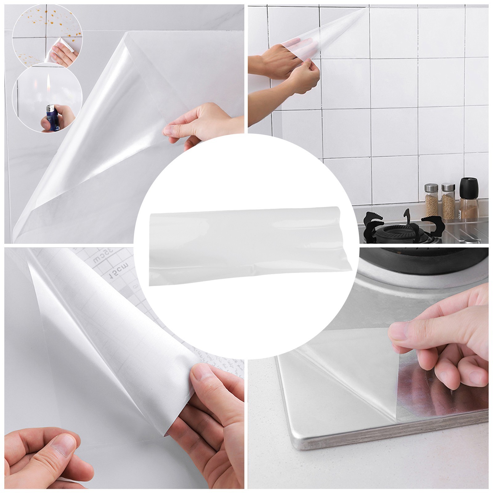 Adhesive-Film Self-adhesive Kitchen Oil-proof Wall Protection Film Transparent
