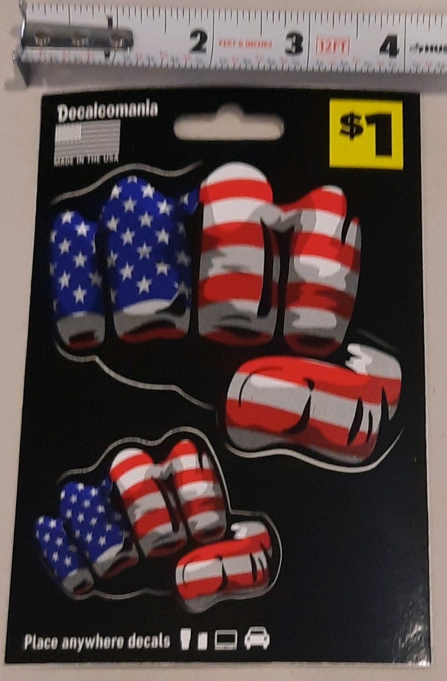 100 Count Decalcomania Vinyl USA Patriotic Decal Stickers PrePriced for ReSale