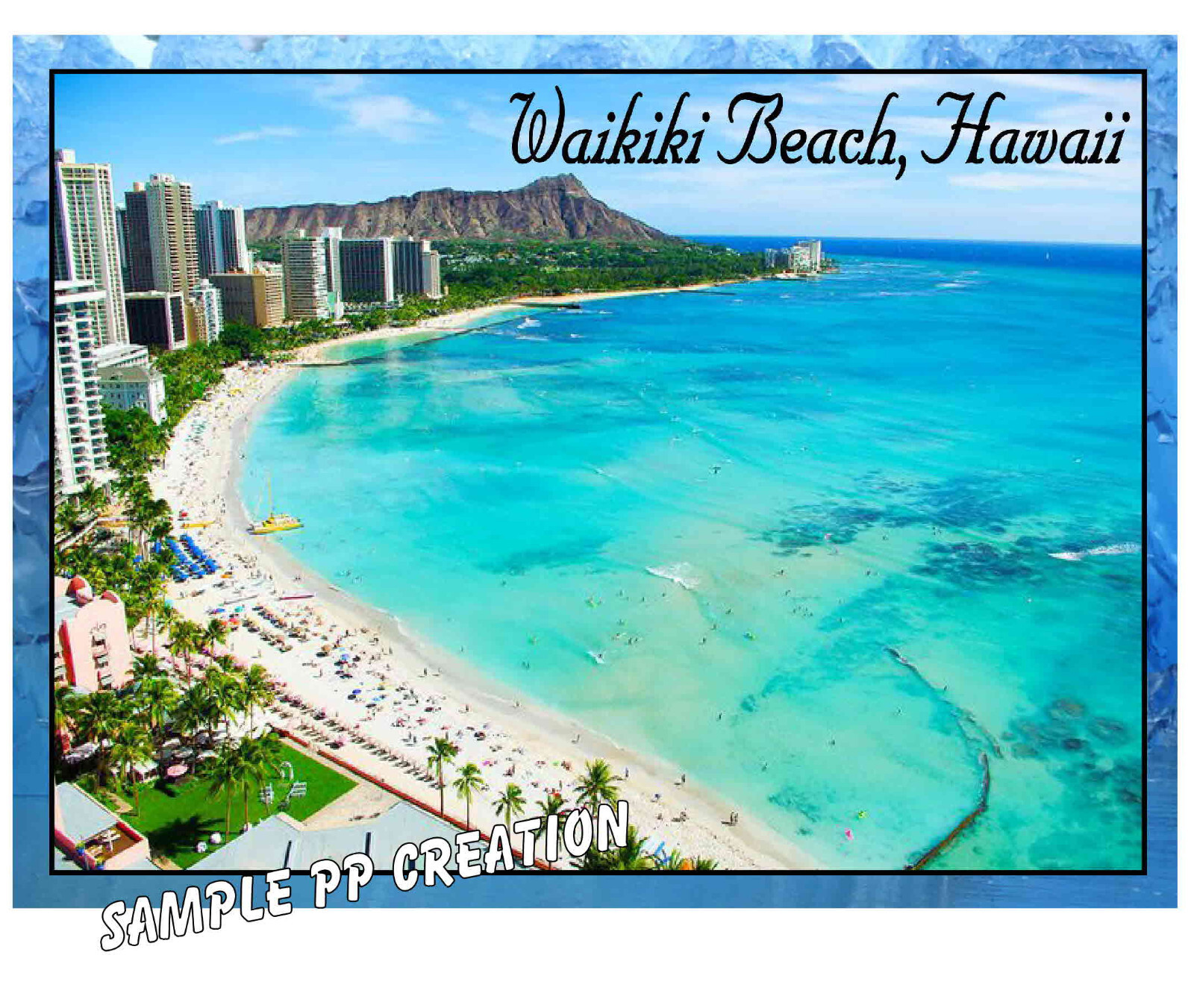 WAIKIKI BEACH, HAWAII PHOTO FRIDGE MAGNET 4 X 3 inches TRAVEL