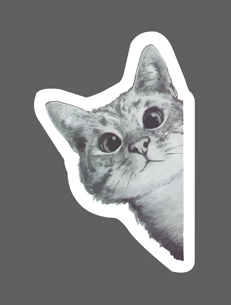 Cat Sticker Peeking Corner Play Waterproof – Buy Any 4 For $1.75 Each Storewide!